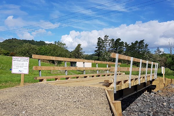 Select Bridges - steel access bridge with timber decking Select Bridges - 16m long steel access bridge with timber decking